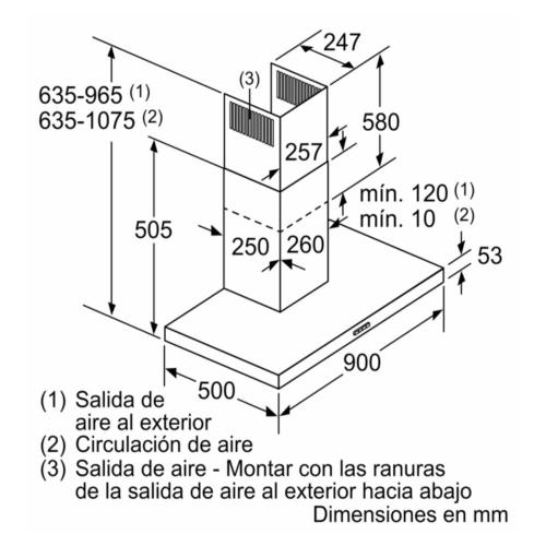 campana extractora Balay 3BC097EX 900mm