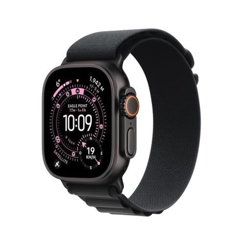 Apple Watch Ultra 3 GPS + Cellular 49mm Black Titanium Case with Black Alpine Loop - Large