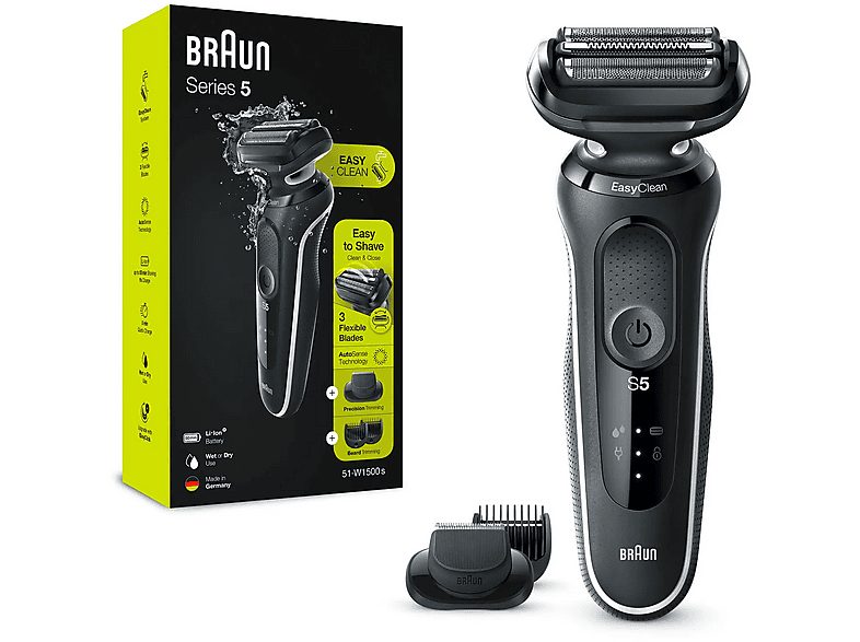 Afeitadora - BRAUN 4210201432692, 50 min, Recargable, Resistente_al_agua, Inalámbrico, Negro