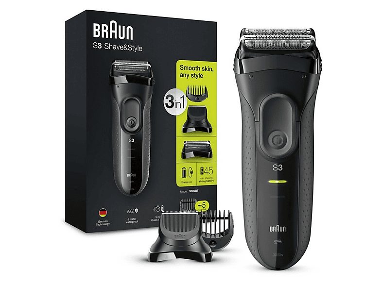 Afeitadora - BRAUN 8006540835265, 45 min, Recargable, Inalámbrico, Gris
