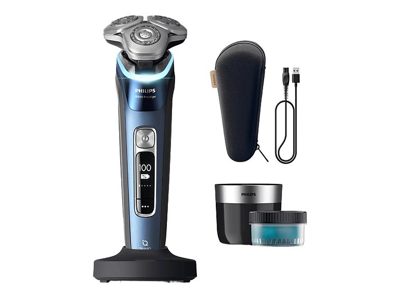 Afeitadora - Philips i9000 Prestige XP9201/30, 60 min, Con tecnología SkinIQ, 5 modos de afeitado, Sensor IA de presión y control, App smartphone