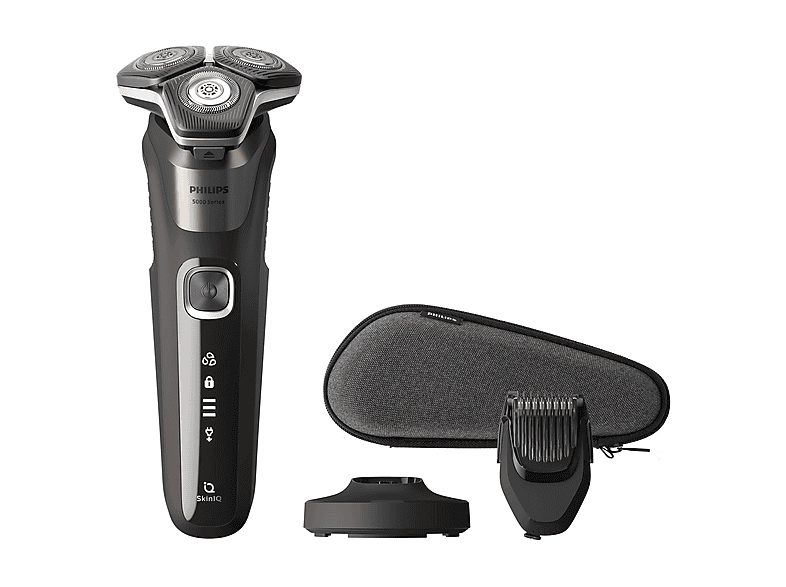 Afeitadora - PHILIPS SHAVER Series 5000 S5886/38, 60 Min., Cortador de relieves, Negro, Marrón