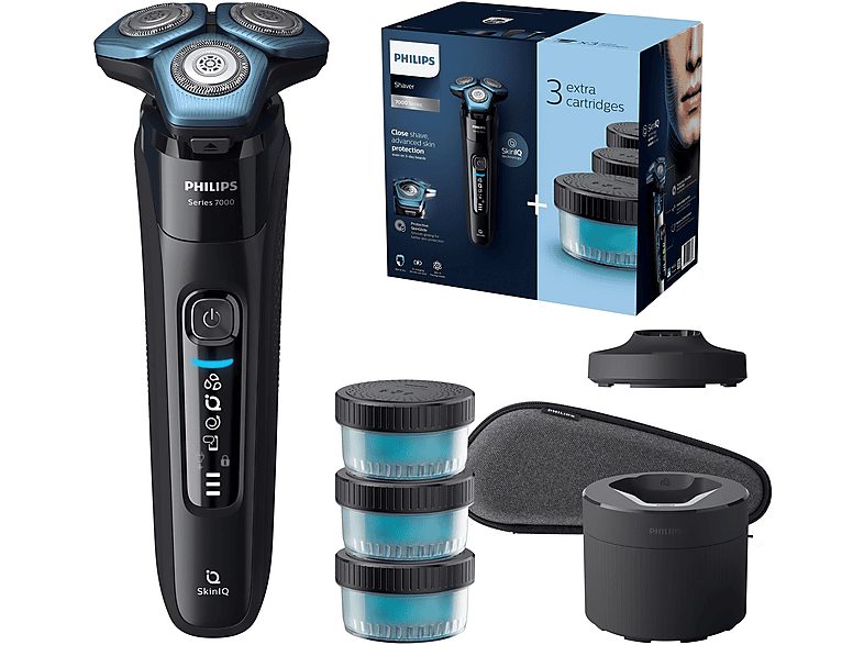 Afeitadora - PHILIPS SHAVER Series 7000 S7783/63, 60 Min., Cortador de relieves, Negro