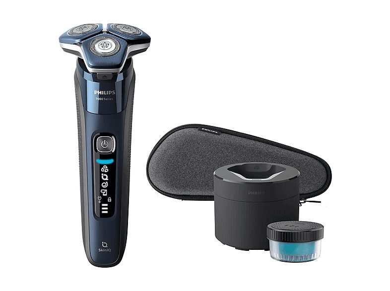 Afeitadora - PHILIPS SHAVER Series 7000 S7885/50, 60 Min., Cortador de relieves, Negro, Azul