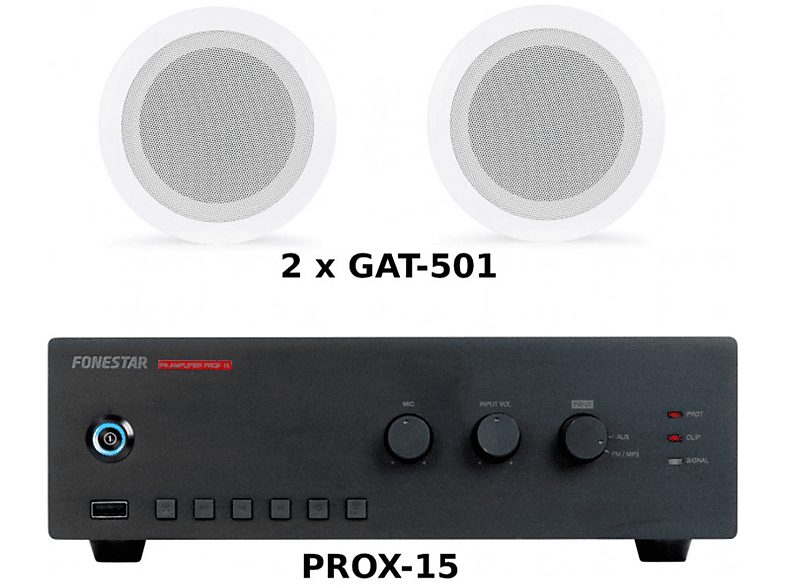 Altavoces Hifi - FONESTAR FONESTAR PACK A50 / Altavoces de megafonía, Blanco