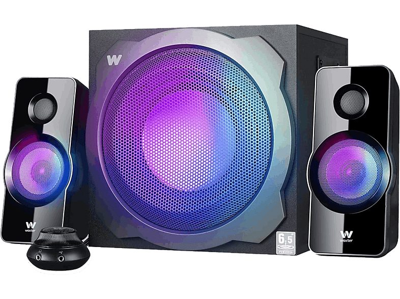 Altavoces para PC - WOXTER Big Bass 260 RGB, 150 W, Bluetooth, Negro