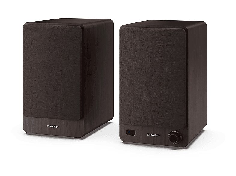 Altavoz de estantería - SHARP CP-SS30, 60 W, 2.0 canales, Bluetooth, Marrón