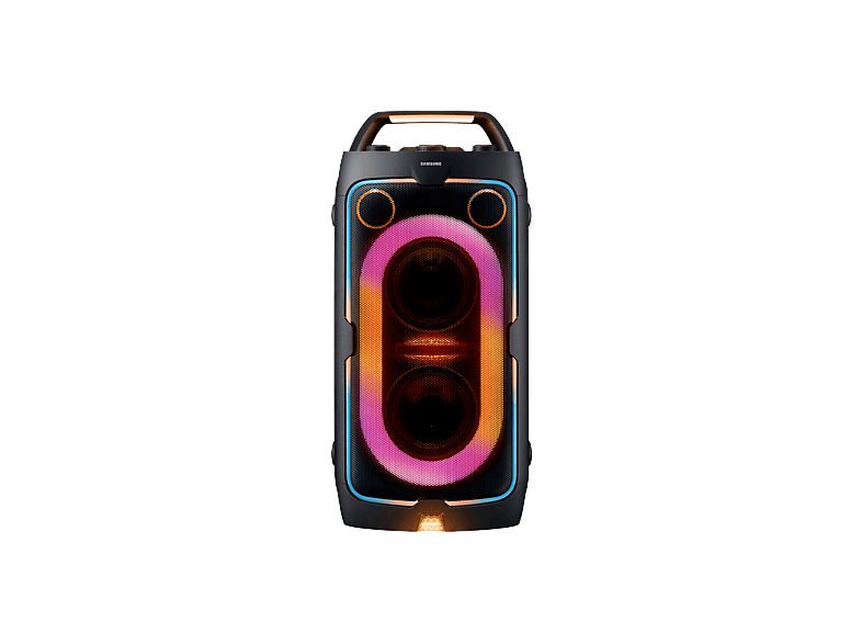Altavoz de gran potencia - Samsung MX-ST40F/ZF, Portátil para fiestas, Asa de transporte y ruedas, Iluminación personalizable, Aut 12h, 160 W, Negro