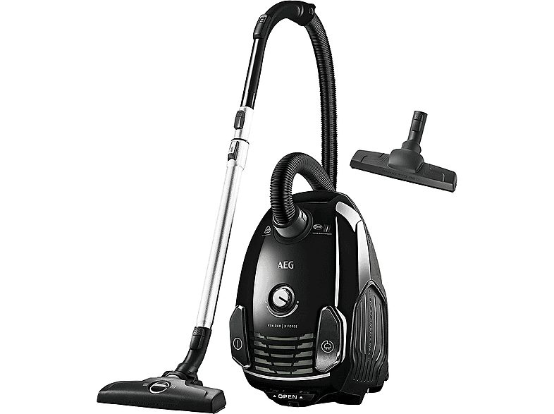 Aspirador con bolsa - AEG VX6-2-ÖKOX, 800 W, Potencia de succión 230 AirWatt, Depósito 3,5 l, Negro