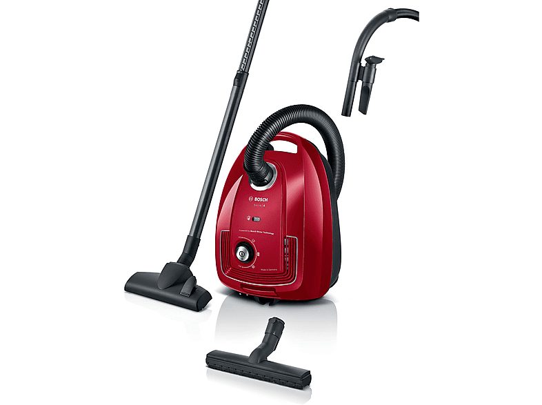 Aspirador con bolsa - BOSCH AKLBB1670810012, 600 W, Depósito 4 l, Rojo