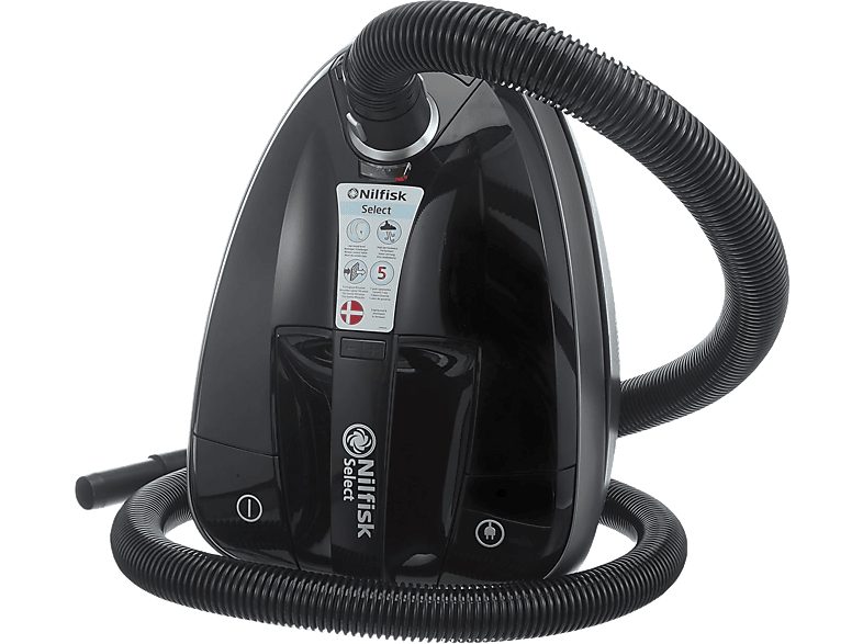 Aspirador con bolsa - Nilfisk Select Classic, 650 W, 3.1 l, Negro