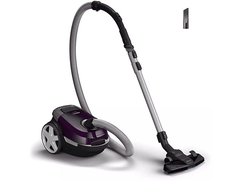 Aspirador con bolsa - PHILIPS 3000 series XD3100/06, 900 W, Depósito 3 l, Púrpura