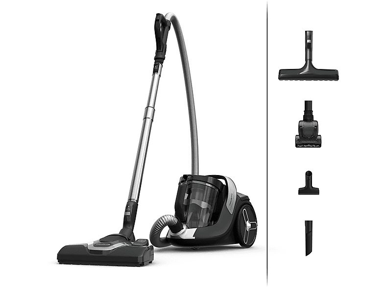 Aspirador con bolsa - ROWENTA RO7C66EA, 500 W, Depósito 2,5 l, Negro, Gris claro