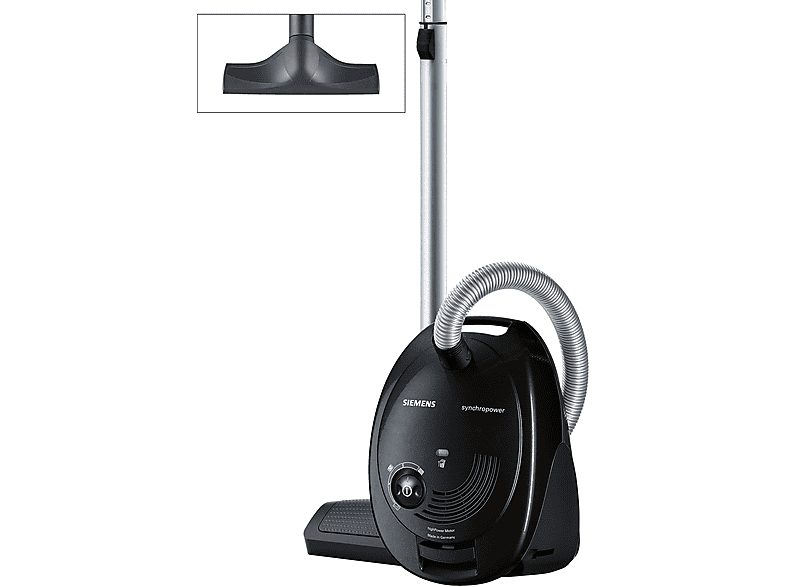 Aspirador con bolsa - SIEMENS VS06A212, 600 W, Depósito 4 l, Negro