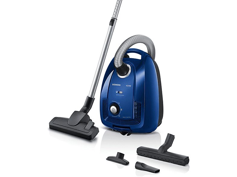 Aspirador con bolsa - SIEMENS VSC3320, 600 W, Depósito 4 l, Azul
