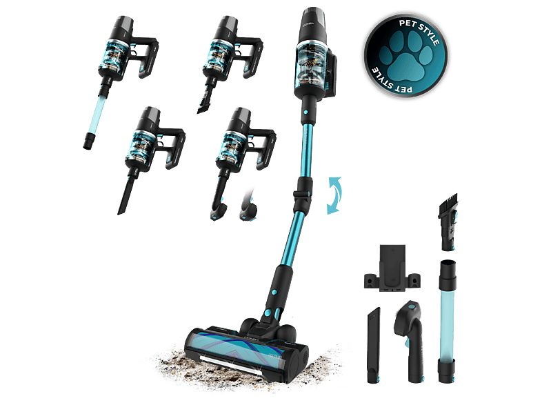 Aspirador escoba - CECOTEC A92_EU01_115938, 780 W, Potencia de succión 30 kPa, Depósito 600 ml, Autonomía 90 min, Multicolor