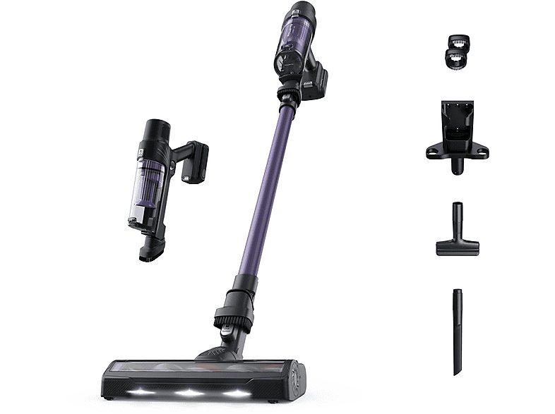Aspirador escoba - ROWENTA RH6A31WO, 140 W, Potencia de succión 30 AirWatt, Depósito 0,44 l, Autonomía 45 min, Negro, Púrpura