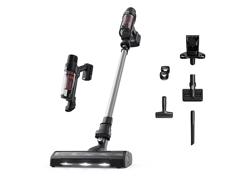 Aspirador escoba - ROWENTA RH6A71WO, 140 W, Potencia de succión 30 AirWatt, Depósito 0,44 l, Autonomía 40 min - 1 h, Aluminio, Rojo