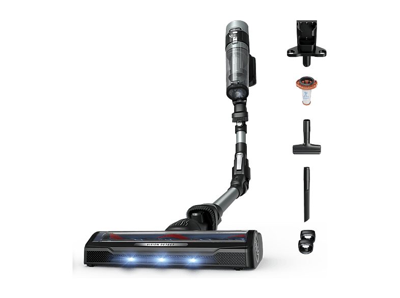 Aspirador escoba - Rowenta X-Force Flex 10.80, Potencia succión 120 AW, 300 W, 60 min autonomía, Cepillo multisuperficie, Limpieza inteligente, Verde