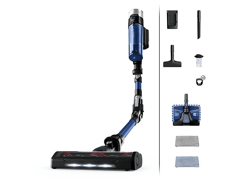 Aspirador escoba - ROWENTA X-Force Flex 9.60 Aqua RH20C4, 250 W, Potencia de succión 100 AirWatt, Depósito 0,4 l, Autonomía 60 min, Azul