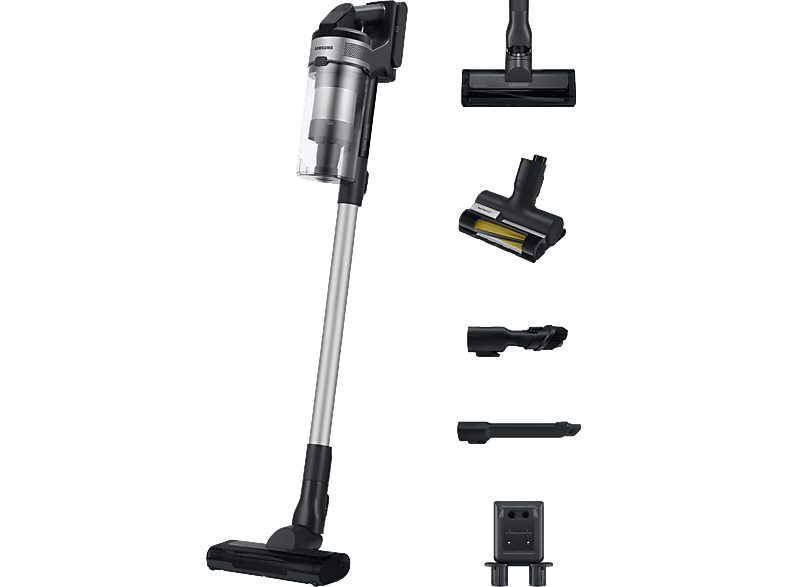 Aspirador escoba - Samsung VS15A60AGR5/WA Jet 65 Pet, 150 WA, Digital Inverter, 40 min, Sin cable, Silver