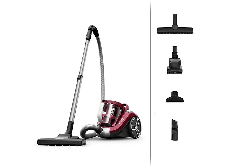 Aspirador sin bolsa - ROWENTA RO4B63EA, 900,00 W, Potencia de succión 750 W, Depósito 2,50 l, Rojo
