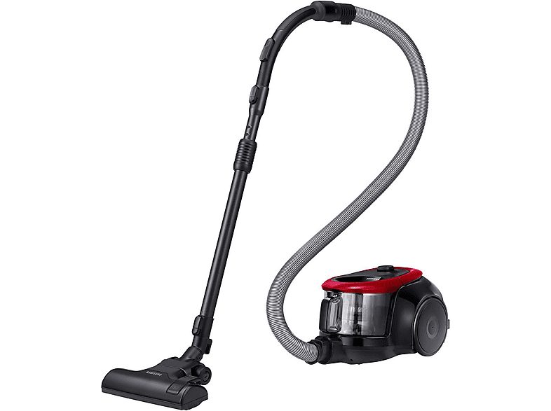 Aspirador sin bolsa - SAMSUNG VC07M2110SR, 700 W, Potencia de succión 180 AirWatt, Depósito 1,5 l, Negro, Rojo