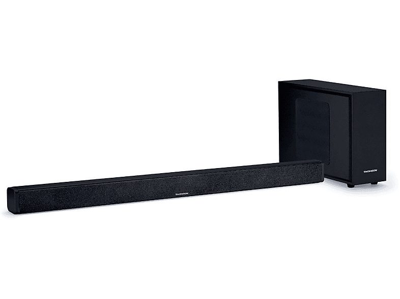 Barra de sonido con subwoofer - THOMSON SB250BT, Bluetooth, Subwoofer Con cable, 200 W, Negro