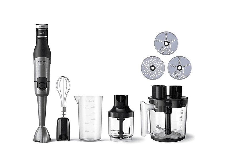 Batidora de mano - PHILIPS HR2685/00, 1200 W, Totalmente variable velocidades, Negro