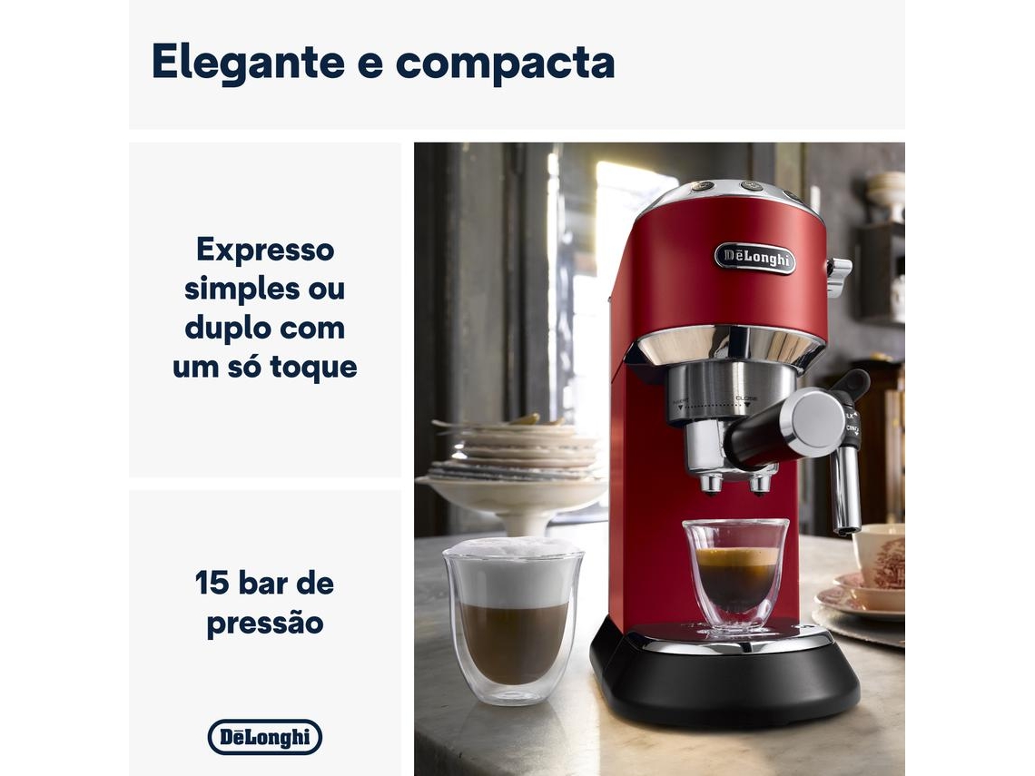 Cafetera DELONGHI Dedica Style EC685.R (15 bar - Rojo)