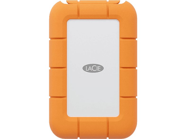 Disco duro SSD externo 1TB - Lacie Rugged Mini, 1TB, USB-C, 2.5", Naranja