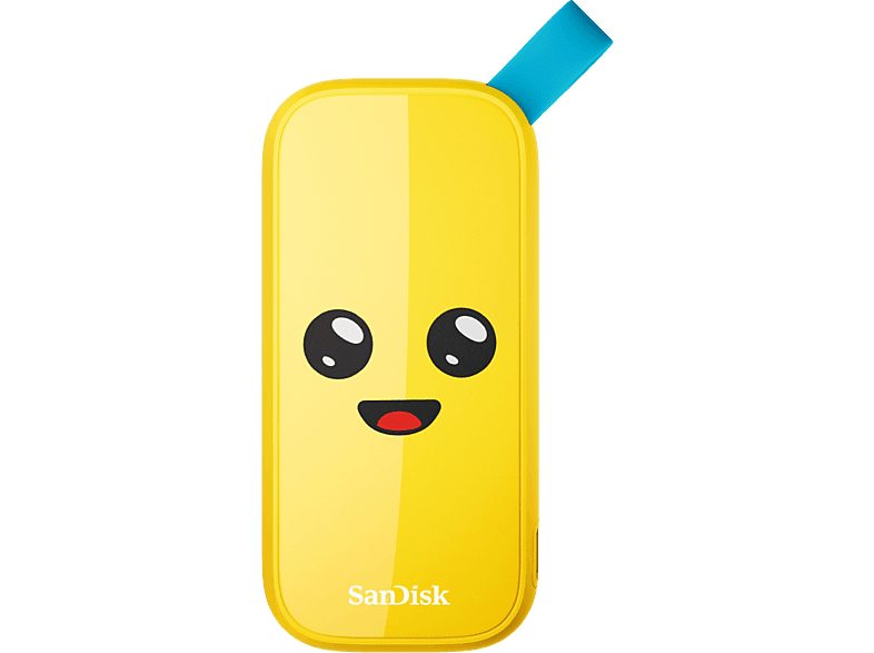 Disco duro SSD externo 1TB - Sandisk Fortnite® Portable SSD, edición Banano, Peely, Hasta 800 MB/s, USB 3.2, Amarillo