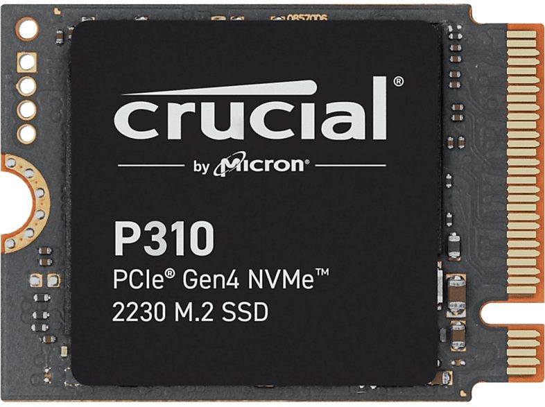 Disco duro SSD interno 2 TB - Crucial P310 PCIe Gen4 2230 NVMe M.2, Interno, Velocidad de lectura hasta 7100 MB/s, Negro