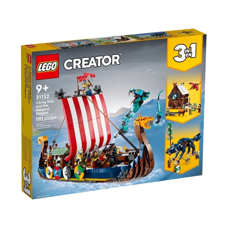 LEGO 31132 Barco Vikingo y Serpiente Midgard