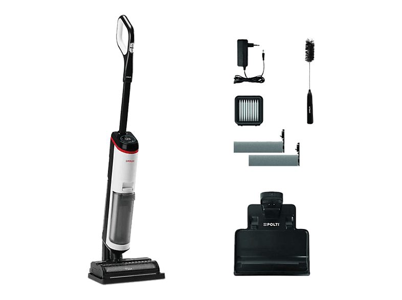 Limpiador de vapor - Polti RollySteam WD30C Cordless, 450 W, 3 en 1: aspira, lava y desinfecta con vapor, 35 min autonomía, Autolimpieza, Pantalla LED