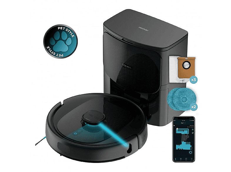 Robot aspirador - CECOTEC 9590 Spin Revolution Ultra Power Home, 1900 W, Potencia de succión 10000 kPa, Depósito 3 l, Autonomía 120 min, Multicolor